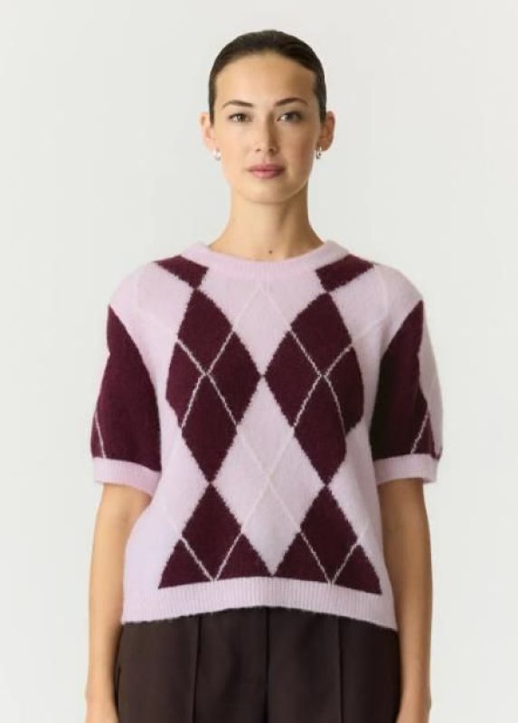 YAS Johi LS Wool Blend - Pale Lilac/ Bordeaux  (26040004 PALE LILAC FIG ) - Caramel (Sint-Job-in-’t-Goor)