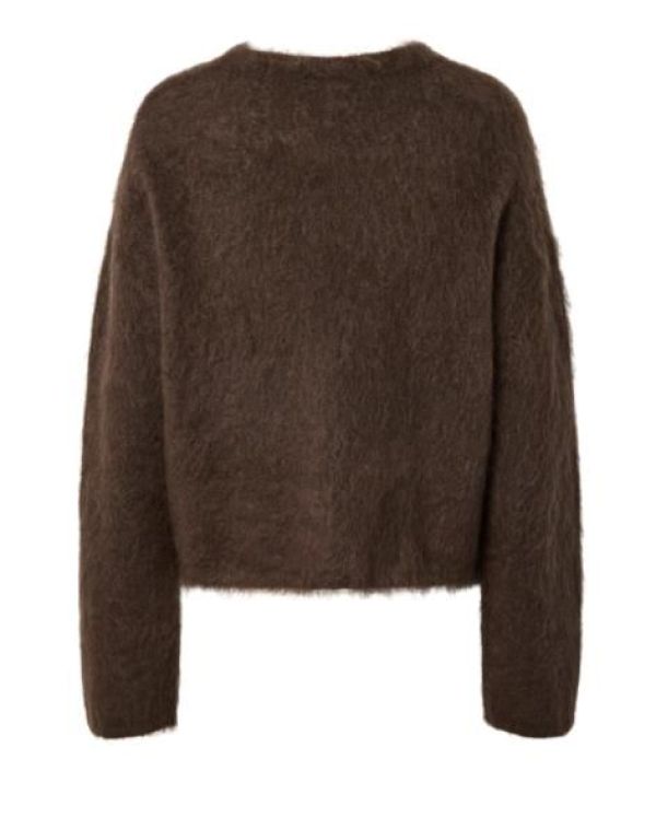 YAS Tilde LS Mohair Blend Pullover - Mole  (26041507 Mole) - Caramel (Sint-Job-in-’t-Goor)