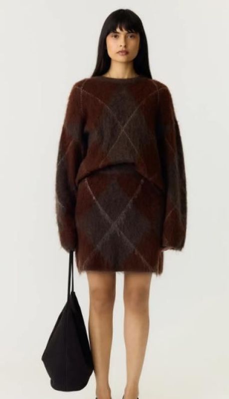 YAS Argy Ls Mohair Blend Knit Pullover Coffee Bean (26041612 coffee bean) - Caramel (Sint-Job-in-’t-Goor)