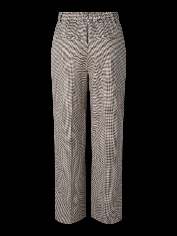 YAS Chekka Hw Wide Pants Noos - Black Checks Broek  (26041658 BLACK CHECKS ) - Caramel (Sint-Job-in-’t-Goor)