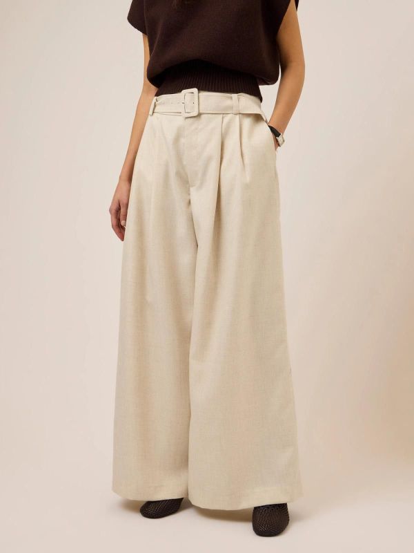 Y.A.S. Alikka HW Belted Pant Pristine  (26041858 PRSITINE MELANGE) - Caramel (Sint-Job-in-’t-Goor)