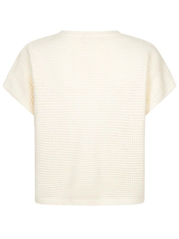 Ydence Elin Knitted Top Ecru  (CS2607-005 ECRU) - Caramel (Sint-Job-in-’t-Goor)