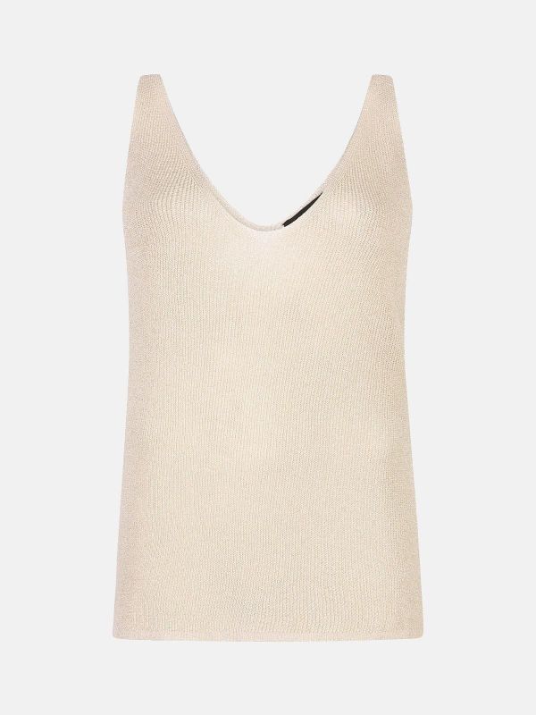 Ydence Luxe Knitted Top Ecru  (HSK2611-005 ECRU) - Caramel (Sint-Job-in-’t-Goor)