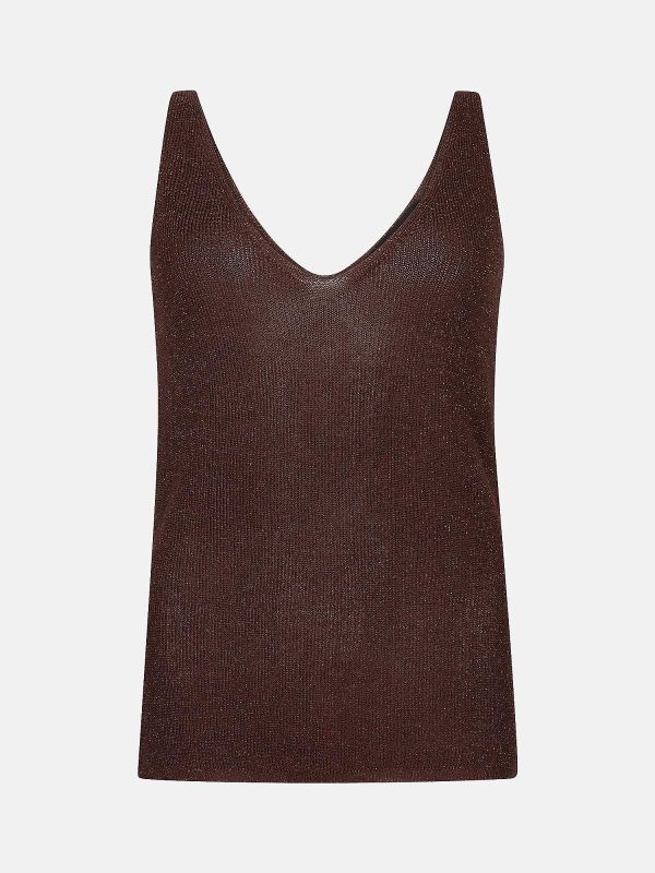 Ydence Lux Knitted Top Brown  (HSK2611-021 BROWN) - Caramel (Sint-Job-in-’t-Goor)