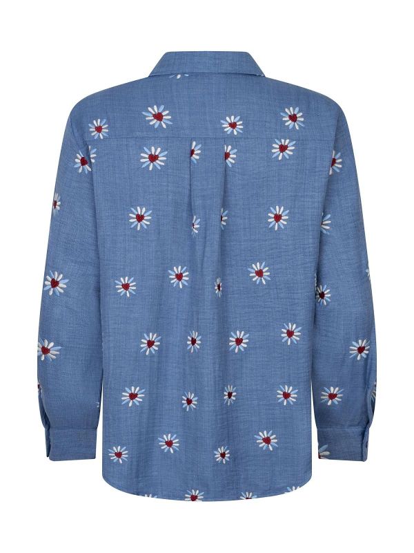Ydence Gabia Blouse Denim Blue  (FS2522-169 DENIM BLUE) - Caramel (Sint-Job-in-’t-Goor)