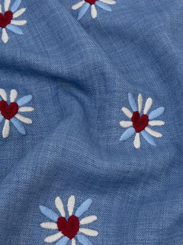 Ydence Philou Top Denim Blue  (FS2530-169 DENIM BLUE) - Caramel (Sint-Job-in-’t-Goor)
