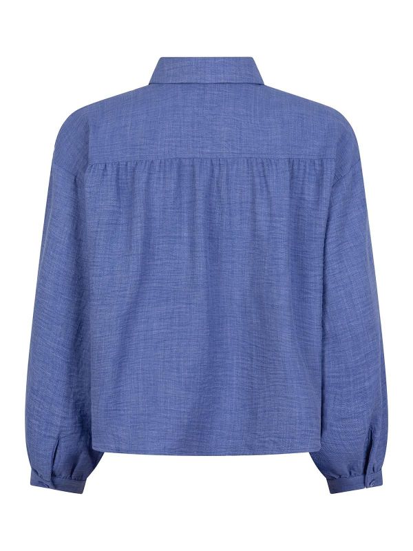Ydence Fenna Blouse Denim Blue  (HSS2525 DENIM BLUE) - Caramel (Sint-Job-in-’t-Goor)