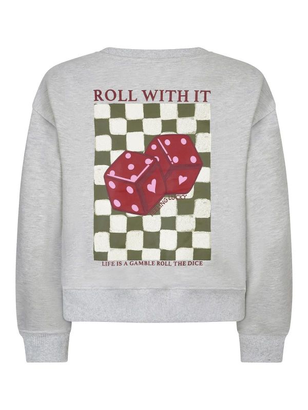 Ydence Roll With It Sweater Grey Melange  (WS2521 GREY) - Caramel (Sint-Job-in-’t-Goor)