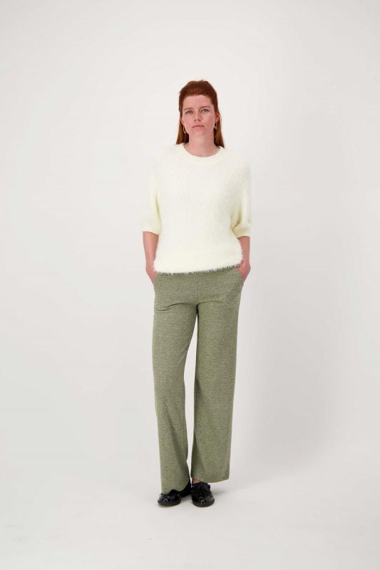 Zusss Visgraat Broek Moss Green  (0303-087/4009) - Caramel (Sint-Job-in-’t-Goor)