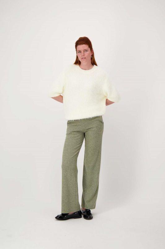 Zusss Visgraat Broek Moss Green  (0303-087/4009) - Caramel (Sint-Job-in-’t-Goor)