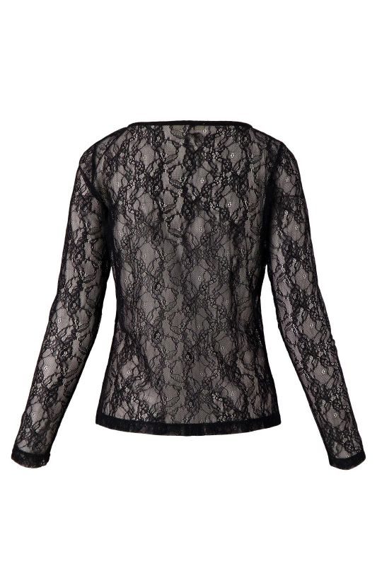 Zusss Kanten Top Boothals Zwart  (0304-0008/0000) - Caramel (Sint-Job-in-’t-Goor)