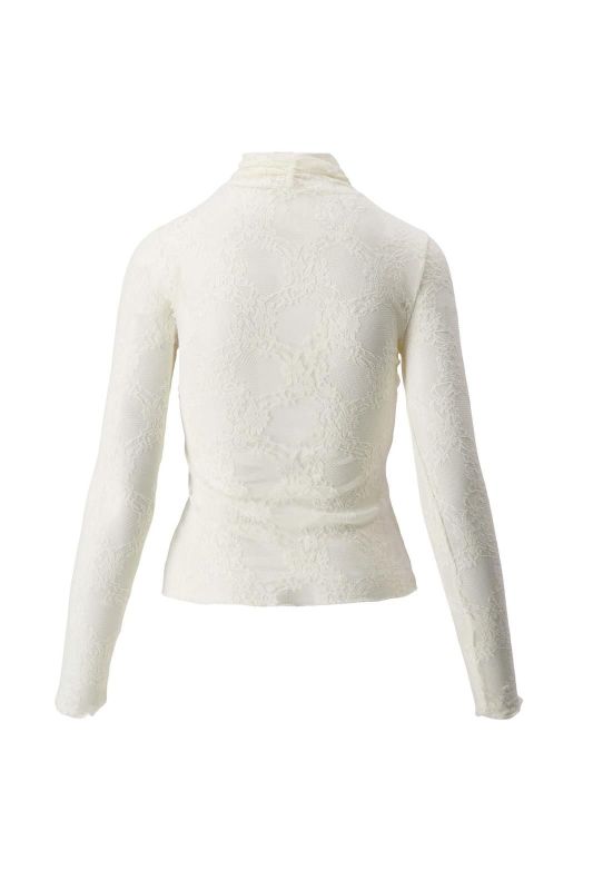 Zusss Kanten Top Met Col Offwhite  (0304-0009/1007) - Caramel (Sint-Job-in-’t-Goor)