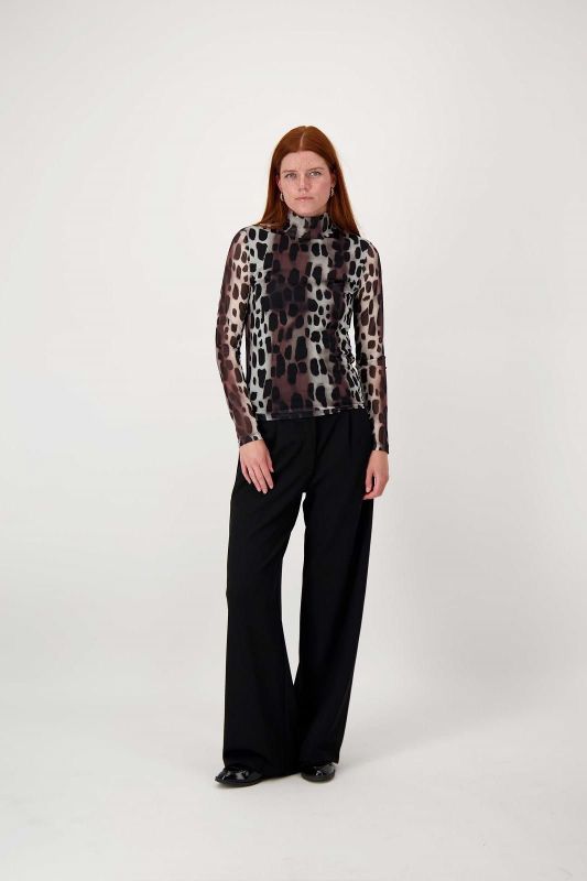 Zusss Mesh Top Met Griafprint Multi  (0304-231/7000) - Caramel (Sint-Job-in-’t-Goor)