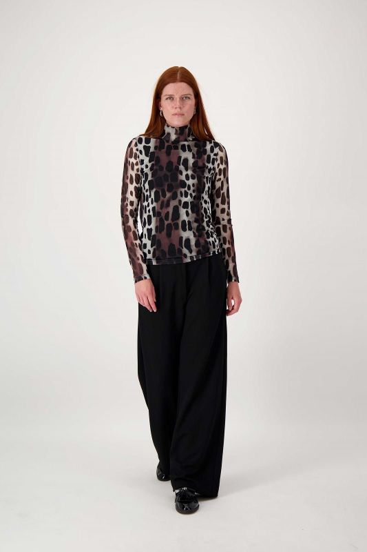 Zusss Mesh Top Met Griafprint Multi  (0304-231/7000) - Caramel (Sint-Job-in-’t-Goor)