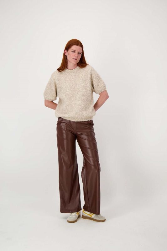 Zusss Boucle Trui Ronde Hals Beige  (0305-081/1016) - Caramel (Sint-Job-in-’t-Goor)