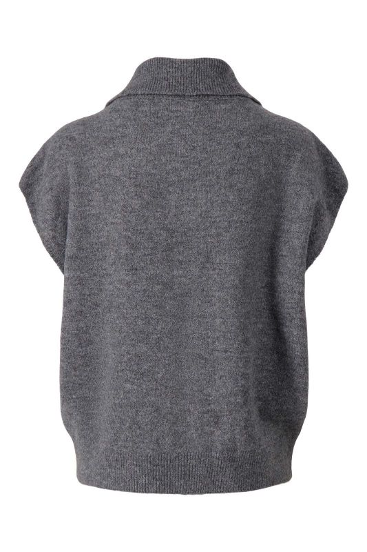 Zusss Mouwloos Vestje Met Rits Antracietgrijs  (0306-0000/0005) - Caramel (Sint-Job-in-’t-Goor)