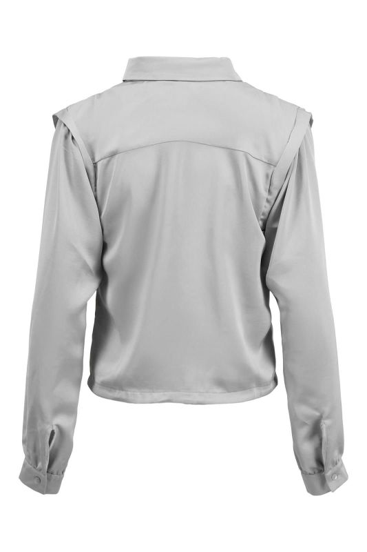 Zusss Satijnen Blouse Met Schouderdetail Antracietgrijs  (0309-0008/0005) - Caramel (Sint-Job-in-’t-Goor)