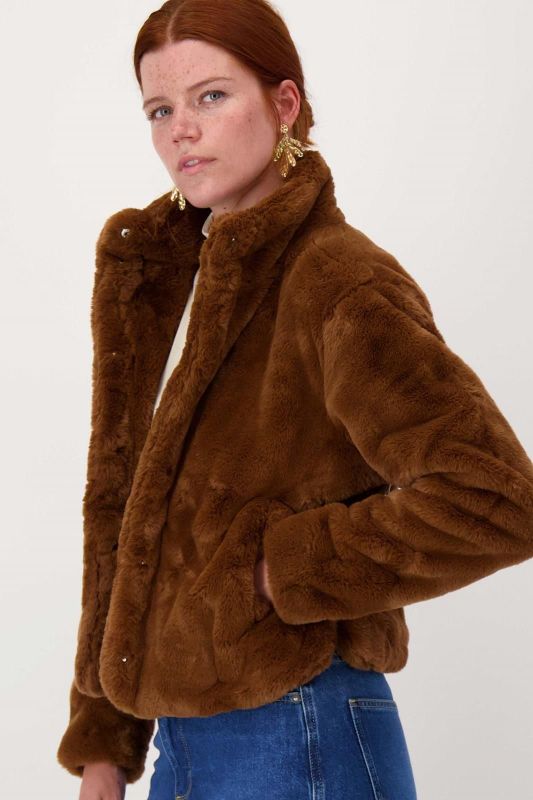 Zusss Faux Fur Jasje Mid Bruin  (0310-028/1030) - Caramel (Sint-Job-in-’t-Goor)