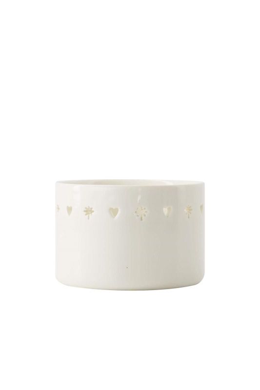 Zusss Waxinelichthouder Keramiek Hart/Ster Wit  (0502-0009/1000) - Caramel (Sint-Job-in-’t-Goor)