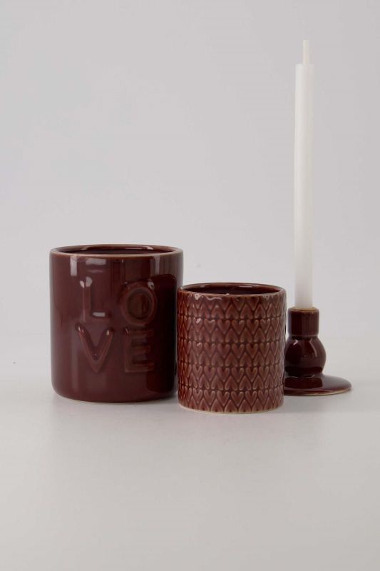Zusss Geurkaars Keramiek 'Love'  (0503-330/3009) - Caramel (Sint-Job-in-’t-Goor)