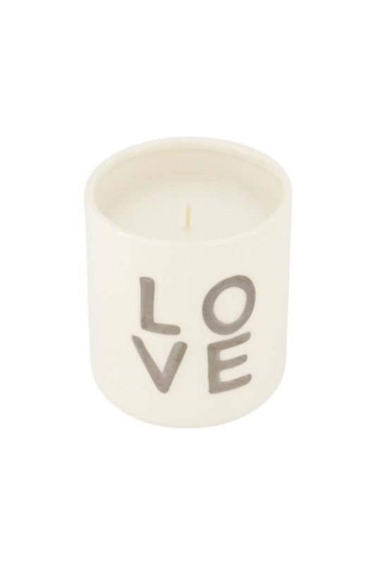 Zusss Geurkaars Keramiek Love Wit/Zilver  (0503-331/7183) - Caramel (Sint-Job-in-’t-Goor)