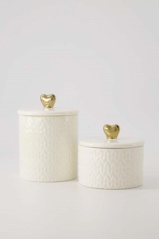 Zusss Geurkaars Keramiek Met Deksel Hartje S Wit/Goud  (0503-333/7033) - Caramel (Sint-Job-in-’t-Goor)