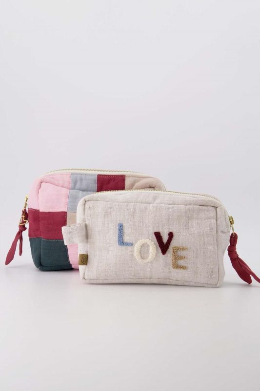 Zusss Toilettas 'Love' Peper en Zout  (0604-0001/1002) - Caramel (Sint-Job-in-’t-Goor)