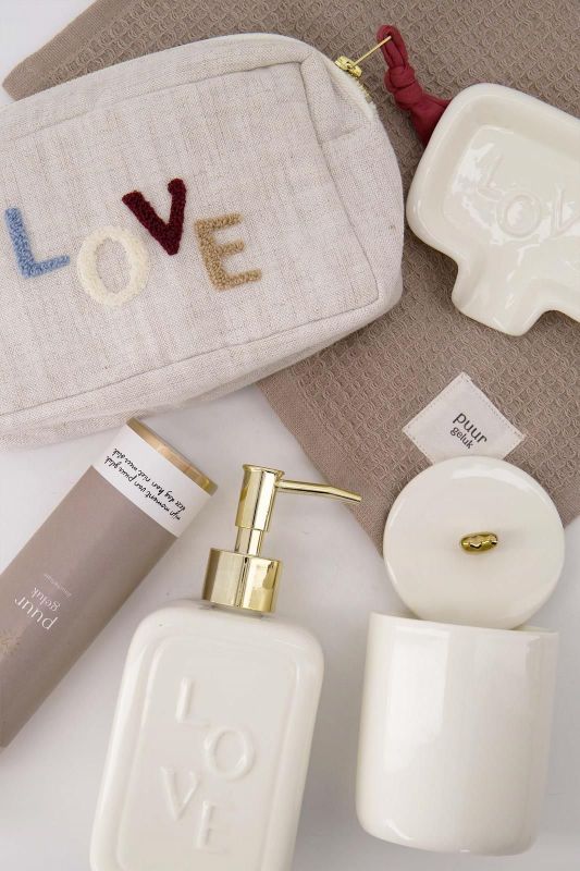 Zusss Toilettas 'Love' Peper en Zout  (0604-0001/1002) - Caramel (Sint-Job-in-’t-Goor)