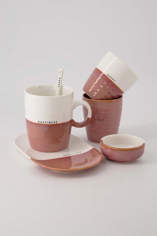 Zusss Theemok 'Happiness' Wit/Burgundy  (0703-251/1033) - Caramel (Sint-Job-in-’t-Goor)