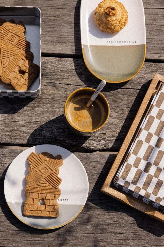 Zusss Servetten Wit/Bruin 'Enjoy'  (0711-154/7177) - Caramel (Sint-Job-in-’t-Goor)