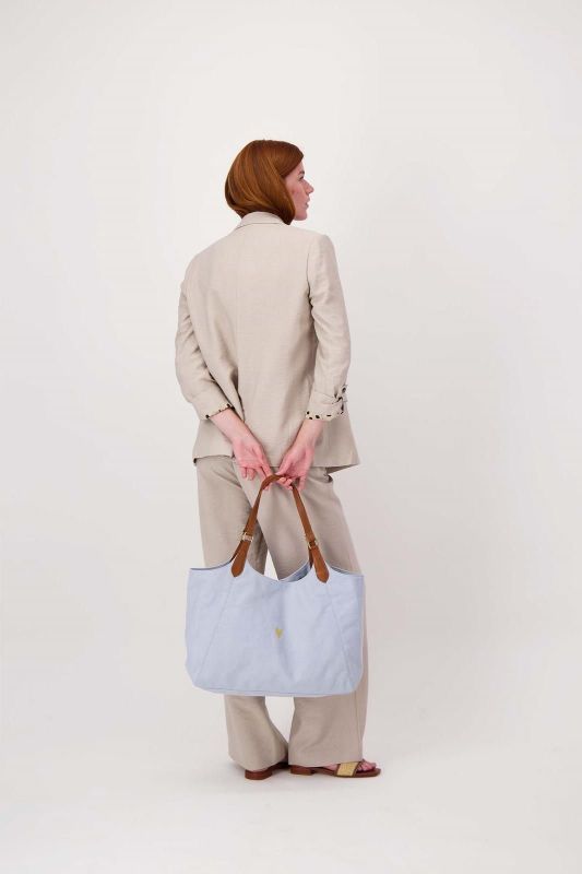 Zusss Tote Bag Love Sky Blue  (0202-0004/2026) - Caramel (Sint-Job-in-’t-Goor)