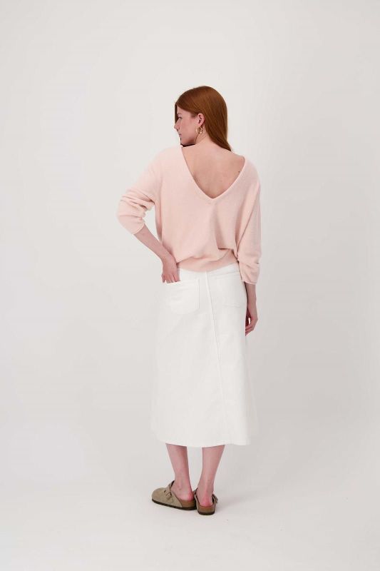 Zusss Wijde Jeans Rok Offwhite  (0302-0007/1007) - Caramel (Sint-Job-in-’t-Goor)