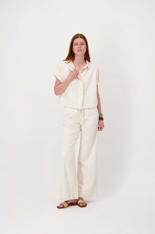 Zusss Gestreepte Wijde Broek Kit  (0303-0014/1024) - Caramel (Sint-Job-in-’t-Goor)