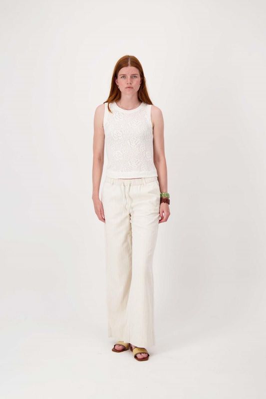 Zusss Singlet Stretch Kant Offwhite  (0304-0056/1007) - Caramel (Sint-Job-in-’t-Goor)