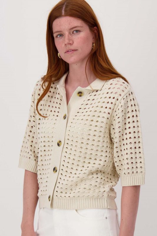 Zusss Vest Met Polokraag Ajour Kit  (0306-0006/1024) - Caramel (Sint-Job-in-’t-Goor)