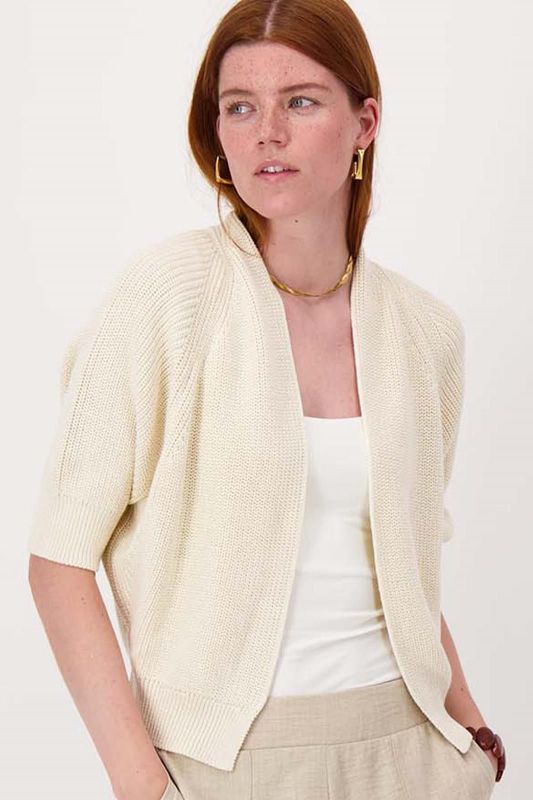 Zusss Gilet Vleermuis Mouw Offwhite  (0306-0007/1007) - Caramel (Sint-Job-in-’t-Goor)