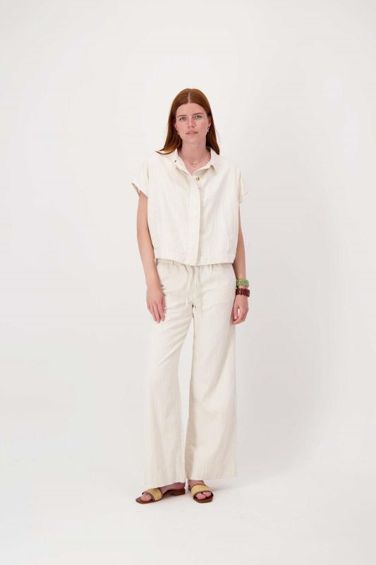 Zusss Boxy Streep Jasje Linnen Kit  (0310-0010/1024) - Caramel (Sint-Job-in-’t-Goor)