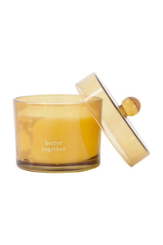 Zusss Geurkaars Glas Met Deksel 'Better Together'  (0503-0145/7221) - Caramel (Sint-Job-in-’t-Goor)