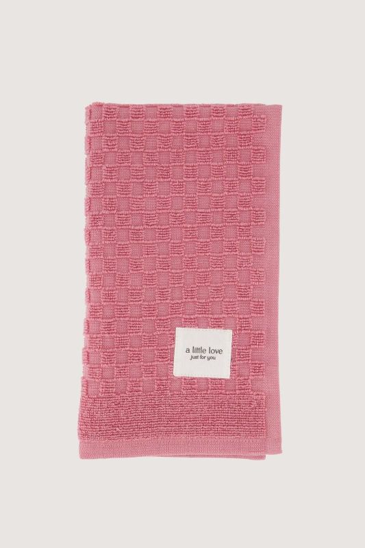 Zusss Gastendoekje 'A Little Love' Dark Pink  (0602-0026/9005) - Caramel (Sint-Job-in-’t-Goor)