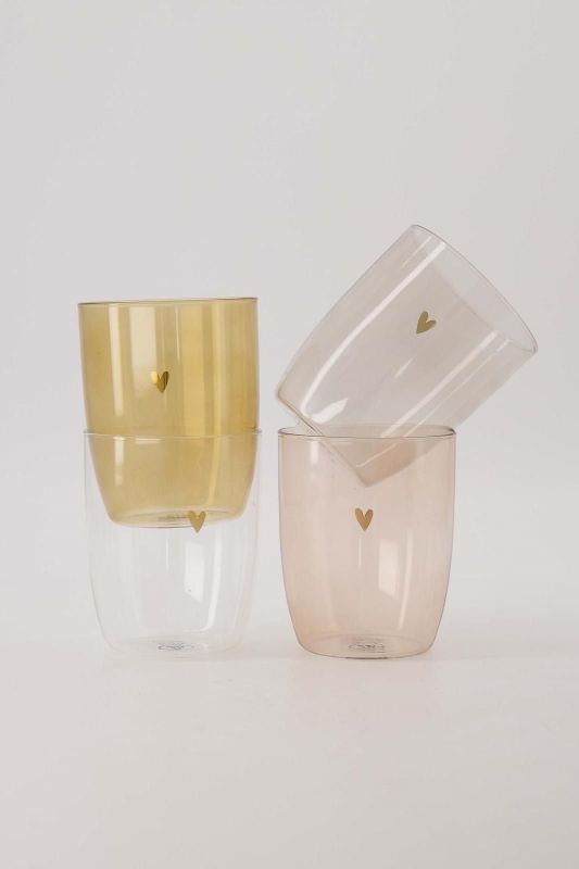 Zusss Drinkglas Roze 'Hartje'  (0706-0004/3001) - Caramel (Sint-Job-in-’t-Goor)