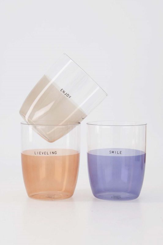 Zusss Drankglas 'Enjoy' Sand  (0706-0007/1004) - Caramel (Sint-Job-in-’t-Goor)