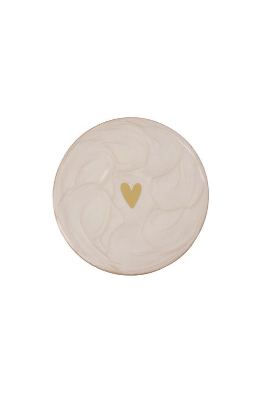 Zusss Set Van 4 Onderzetters Parelmoer Hartje  (0709-0028/7033) - Caramel (Sint-Job-in-’t-Goor)