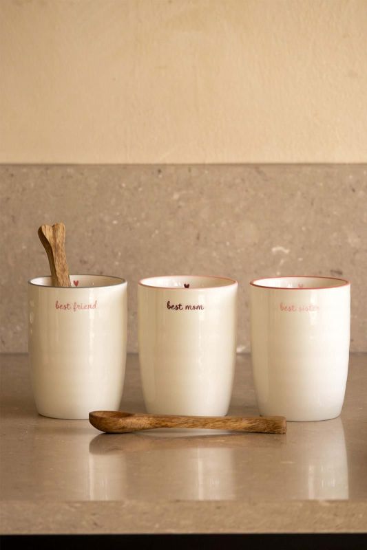 Zusss Koffiemok Best Mom wit/donkerrood  (0703-0164/8004) - Caramel (Sint-Job-in-’t-Goor)