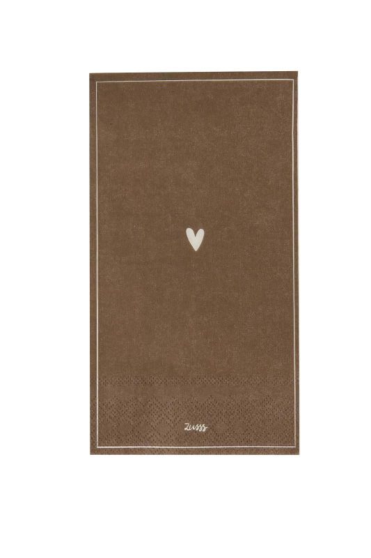 Zusss Servetten rechthoek Happiness zand/donkerbruin  (0711-0060/9091) - Caramel (Sint-Job-in-’t-Goor)
